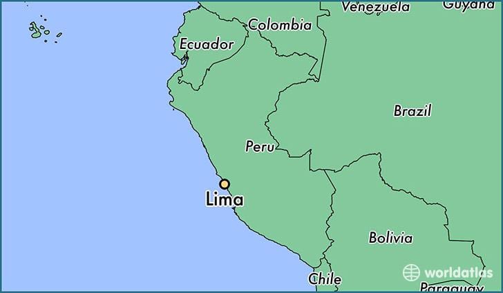 Lima Peru dünya xəritəsində