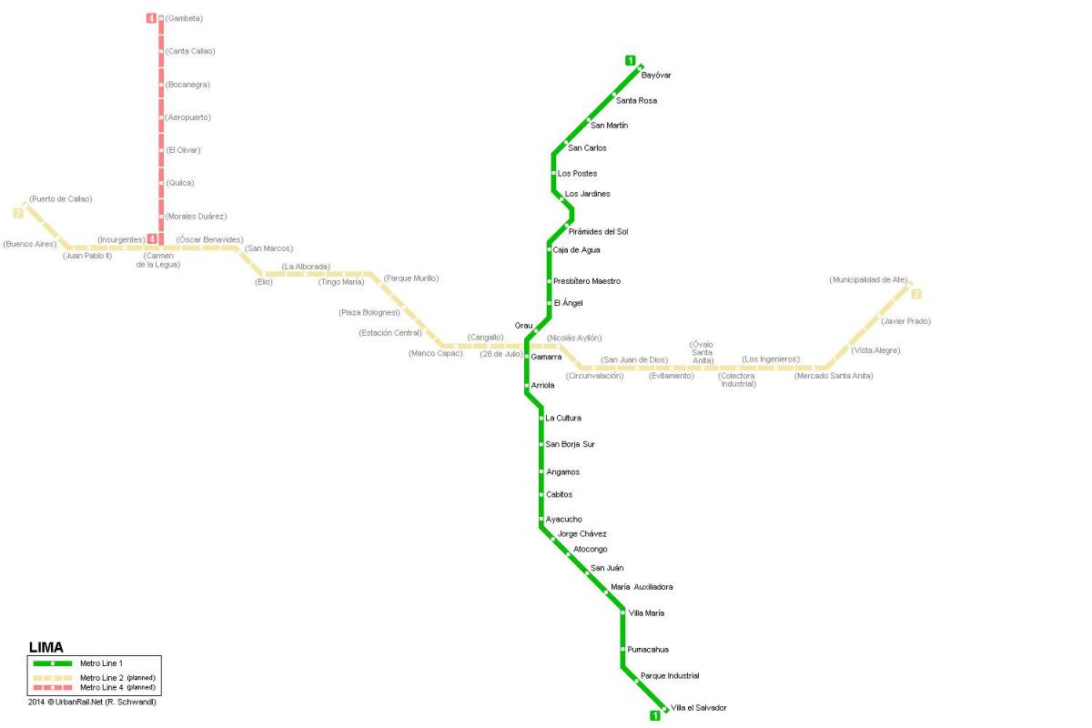 Metro xəritəsi Lima 