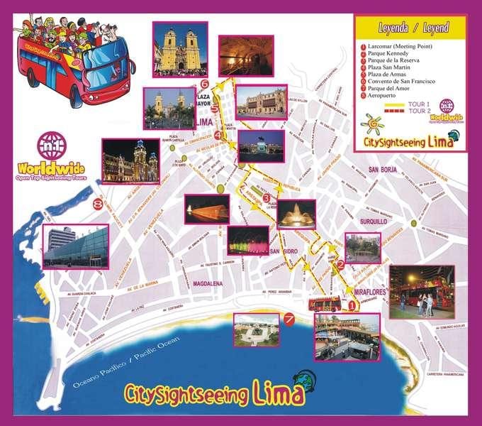 turizm xəritəsi Lima Peru
