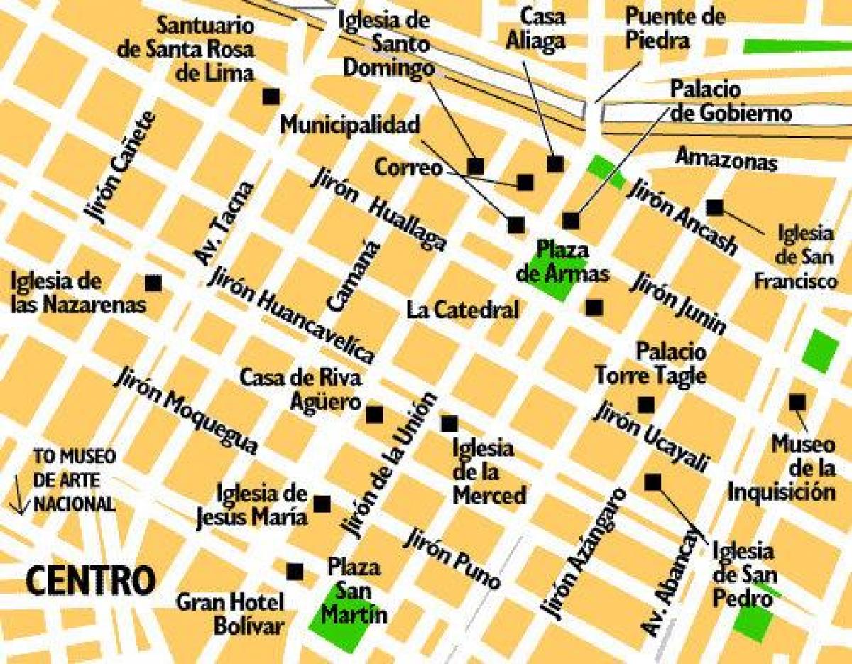 Şəhərin xəritəsi Lima Peru