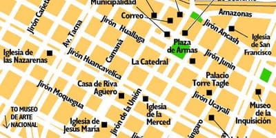 Şəhərin xəritəsi Lima Peru